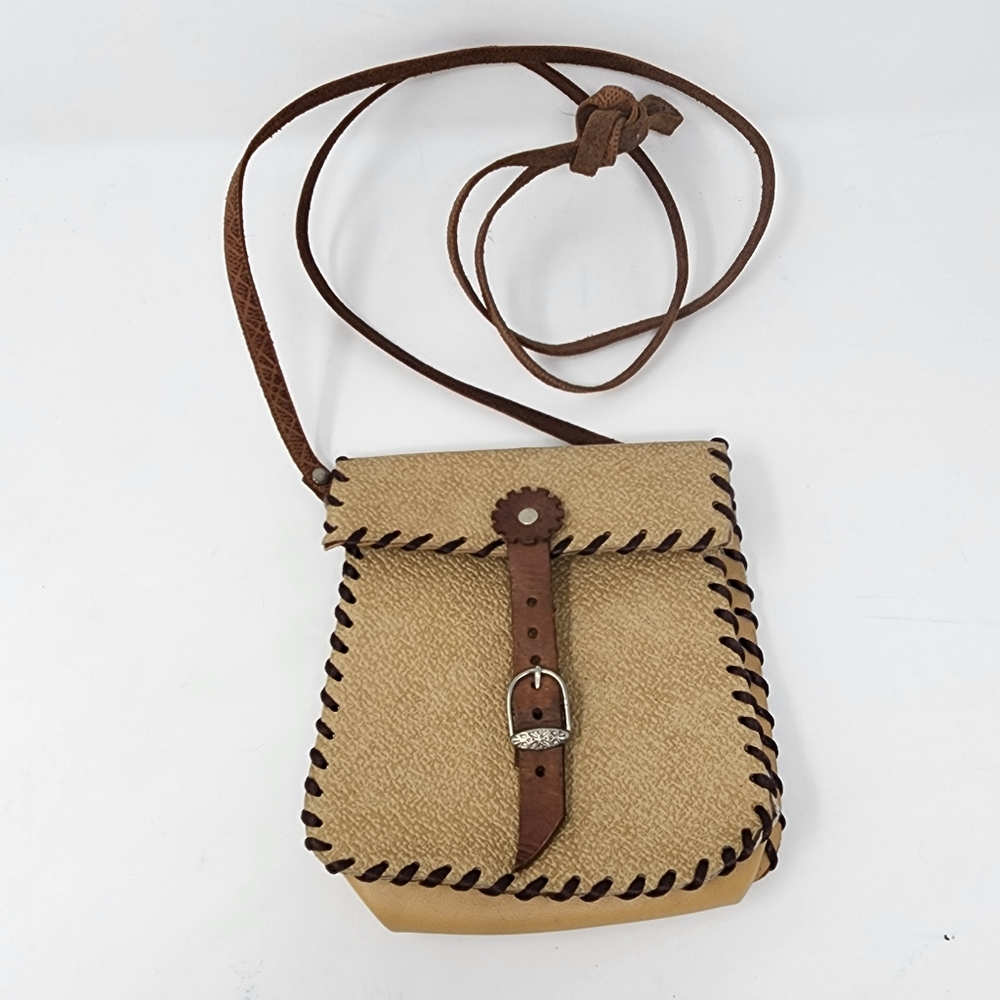 Vintage‎ Woven Crossbody Bag with Leather Buckle